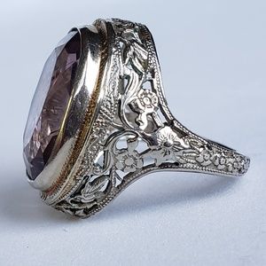 SOLD on Eby 14k Antique Filigree Amethyst Ring